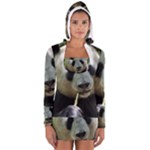 Panda Women s Long Sleeve Hooded T-shirt