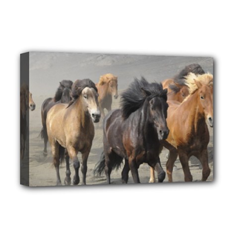 Running Horses Deluxe Canvas 18  x 12  (Stretched) from ArtsNow.com