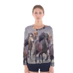 Running Horses Women s Long Sleeve Tee