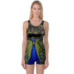Peacock One Piece Boyleg Swimsuit