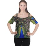 Peacock Women s Cutout Shoulder Tee