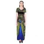 Peacock Short Sleeve Maxi Dress