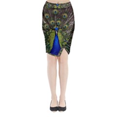 Peacock Midi Wrap Pencil Skirt from ArtsNow.com