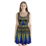 Peacock Split Back Mini Dress 