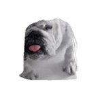 White Bulldog Drawstring Pouch (Large)
