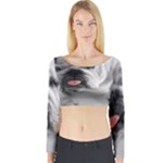White Bulldog Long Sleeve Crop Top (Tight Fit)