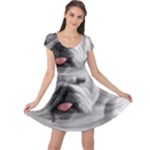 White Bulldog Cap Sleeve Dress