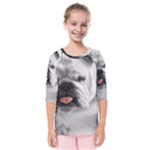 White Bulldog Kids  Quarter Sleeve Raglan Tee