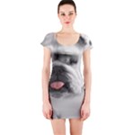 White Bulldog Short Sleeve Bodycon Dress