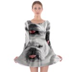 White Bulldog Long Sleeve Skater Dress