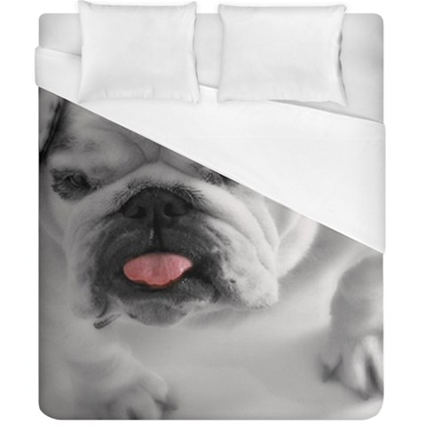 White Bulldog Duvet Cover (California King Size) from ArtsNow.com