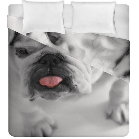 White Bulldog Duvet Cover Double Side (King Size) from ArtsNow.com