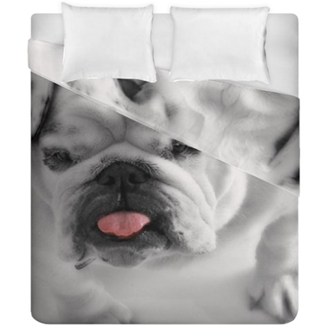 White Bulldog Duvet Cover Double Side (California King Size) from ArtsNow.com