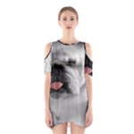 White Bulldog Shoulder Cutout One Piece