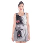 White Bulldog Scoop Neck Skater Dress