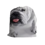 White Bulldog Drawstring Pouch (XL)