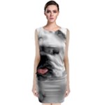 White Bulldog Sleeveless Velvet Midi Dress