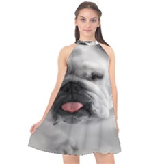 Halter Neckline Chiffon Dress  