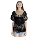 Hawk V-Neck Flutter Sleeve Top