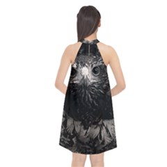 Halter Neckline Chiffon Dress  