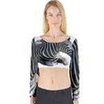 Zebra Long Sleeve Crop Top (Tight Fit)