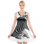 Zebra V-Neck Sleeveless Dress