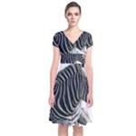 Zebra Short Sleeve Front Wrap Dress
