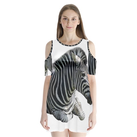Zebra Shoulder Cutout Velvet  One Piece from ArtsNow.com
