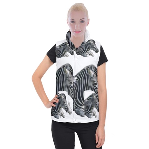 Zebra Women s Button Up Puffer Vest from ArtsNow.com