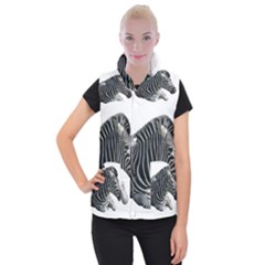 Zebra Women s Button Up Puffer Vest from ArtsNow.com