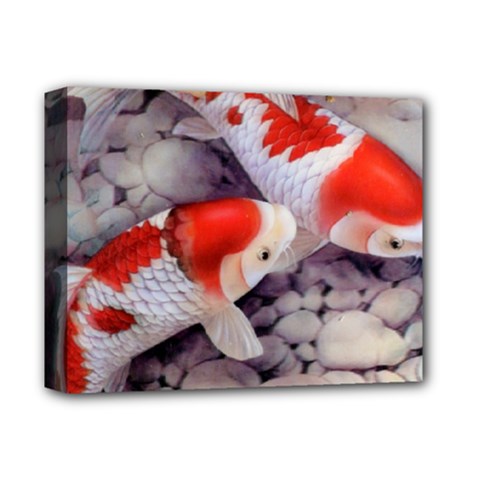 Koi Deluxe Canvas 14  x 11  (Stretched) from ArtsNow.com