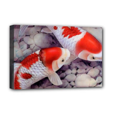 Koi Deluxe Canvas 18  x 12  (Stretched) from ArtsNow.com