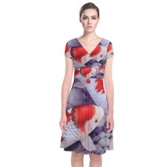 Short Sleeve Front Wrap Dress 