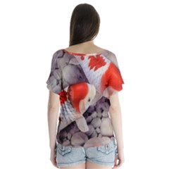 V-Neck Flutter Sleeve Top 