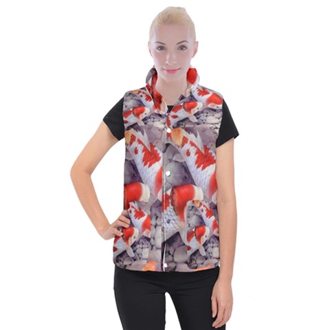 Koi Women s Button Up Puffer Vest from ArtsNow.com