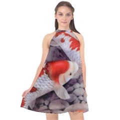 Halter Neckline Chiffon Dress  