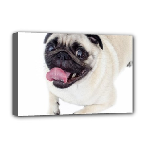 Pug Dog Deluxe Canvas 18  x 12  (Stretched) from ArtsNow.com