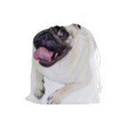 Pug Dog Drawstring Pouch (Large)