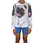 Pug Dog Kids  Long Sleeve Swimwear
