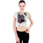Pug Dog Crew Neck Crop Top