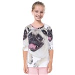 Pug Dog Kids  Quarter Sleeve Raglan Tee
