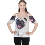 Pug Dog Women s Cutout Shoulder Tee
