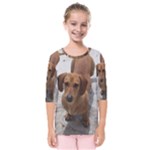 Weiner Dog Kids  Quarter Sleeve Raglan Tee