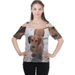 Weiner Dog Women s Cutout Shoulder Tee