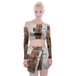Weiner Dog Off Shoulder Top with Skirt Set