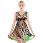Tiger V-Neck Sleeveless Dress