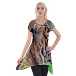 Tiger Short Sleeve Side Drop Tunic