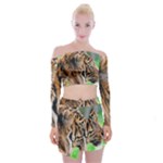 Tiger Off Shoulder Top with Skirt Set