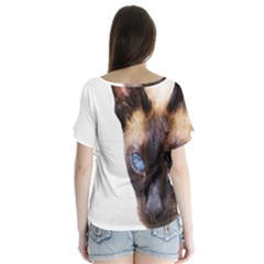V-Neck Flutter Sleeve Top 
