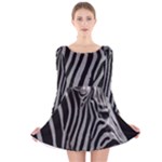 Zebra 3 Long Sleeve Velvet Skater Dress